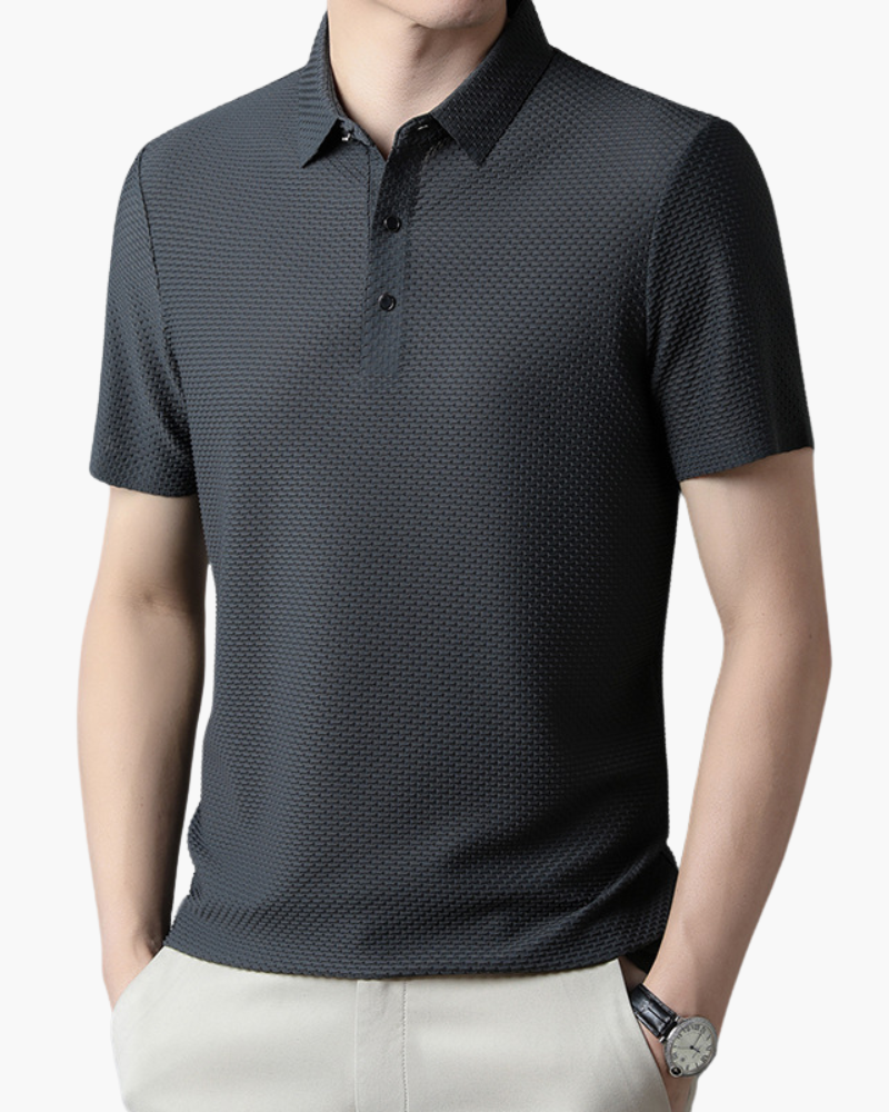 Herren Texturiert Stil Poloshirt | Kurzarm