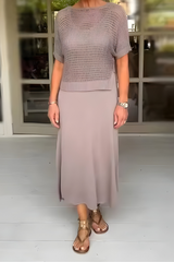 Hanna | Feminines Damen-Sommerkleid modern & chic – Aprikose