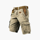 Jeroox | Kurze Herrenhose mit Cargo-Taschen – Khaki