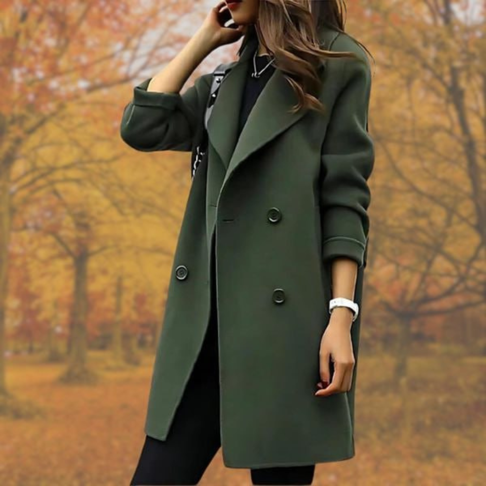 Riley - Eleganter Mantel mit doppelter Knopfleiste für Damen