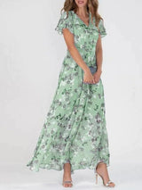 Glamouröses Bauchkaschierendes Kleid | Maxi-Kleid für Damen – Grün