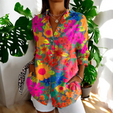 Helena | Vintage Damenbluse mit elegantem Blumenmuster – Bunt