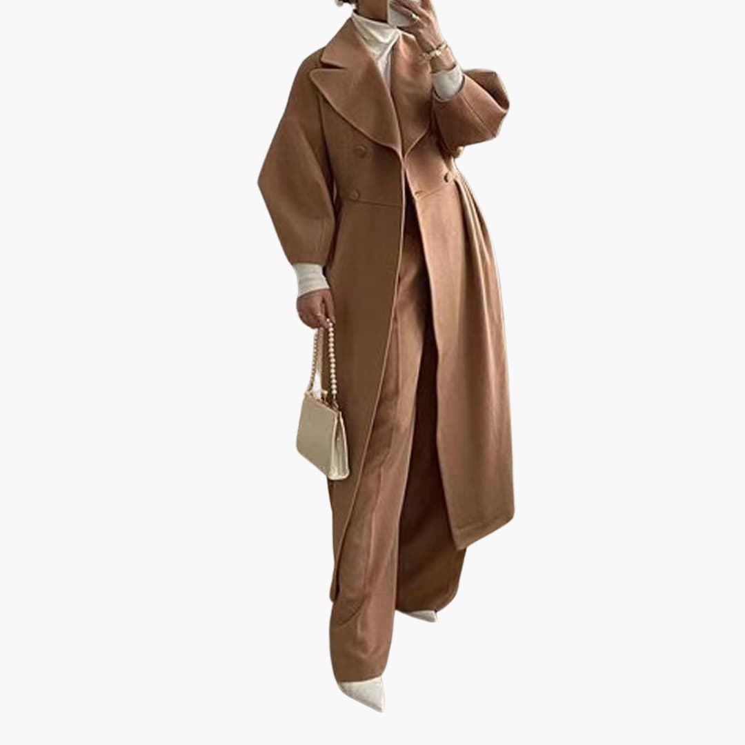 Langer Trenchcoat mit Revers für Damen