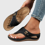 Stefanie | Damen Slip-On Flache Sandalen – Schwarz