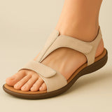 Herren-Sandalen mit erhöhtem Absatz – Beige Wildleder