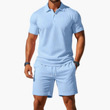 Herren Kurzarm Polo Set – Hellsblau