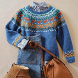 Sina | Moderner Damen-Strickpullover für gemütliche Tage – Blau