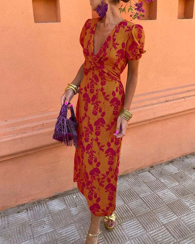 Evalena - Stylisches Axi-Kleid mit Puffärmeln für Frauen
