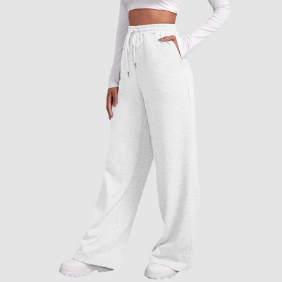 Damen Weit Bein Hochtaillierte Jogger Hose | Lockerer Schnitt