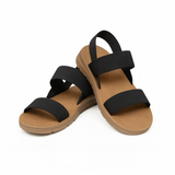 Orthopädische Sandalen für Damen mit Fußgewölbestütze – Schwarz