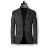 Max | Eleganter Herrenblazer im klassischen Tartan-Stil – Schwarz