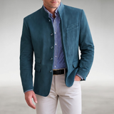 CANNES / ELEGANTE, STRUKTURIERTE HERRENJACKE – Petrolblau