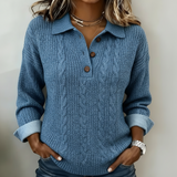 Rowan™ Übergangsjacke – Halbknopf-Sweatshirt mit Kragen – Blau