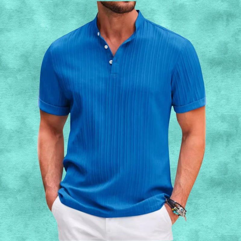 Tomasz – Lässiges Leinenhemd Mit Streifen Und Knöpfen