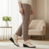 Lydia | Damen Wedge Mary Jane Schuhe – Beige