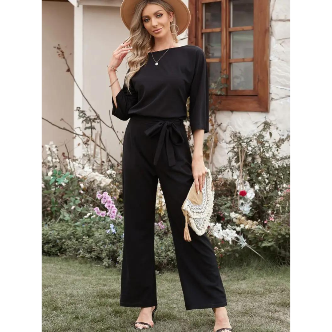 Schickes Jumpsuit Mit Weitem Bein Für Damen | Langarm