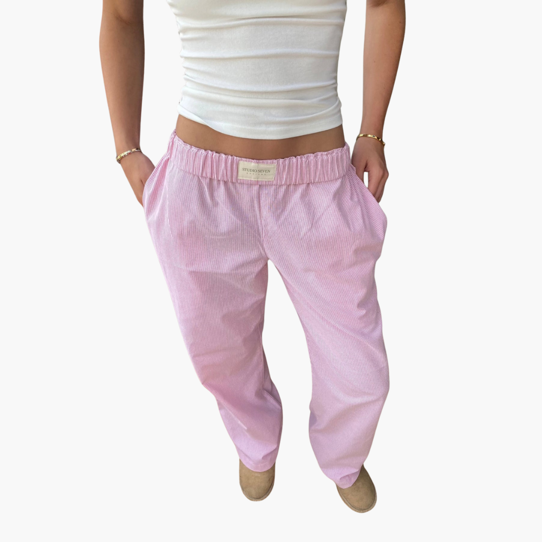 Damen Loungehose mit elastischem Bund und weitem Bein