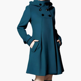 Lena | Damen Button-Up Kapuzenmantel im eleganten Design – Grün