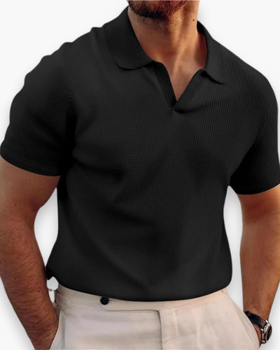 Herren Lässiges Polo mit V-Kragen | Kurzarm