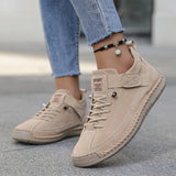 Andrea | Damen Lässige Schnürplattform-Sneaker – Beige