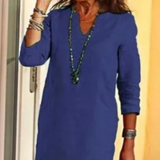 Elvy Sommerkleid mit V-Ausschnitt – Elegant & Figurschmeichelnd – Marineblau