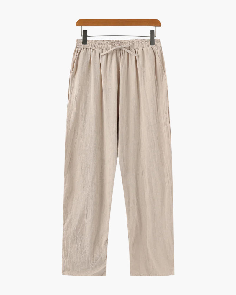 Jose | Loose Fit Sommer Leinenhose mit Kordelzug