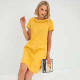 Laura | Luftiges Damen Leinenkleid sommerlich elegant – Gelb