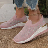 Genovefa | Glitzernde Damen-Sneaker zum Hineinschlüpfen – Hellrosa