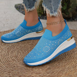 Genovefa | Glitzernde Damen-Sneaker zum Hineinschlüpfen – Blau