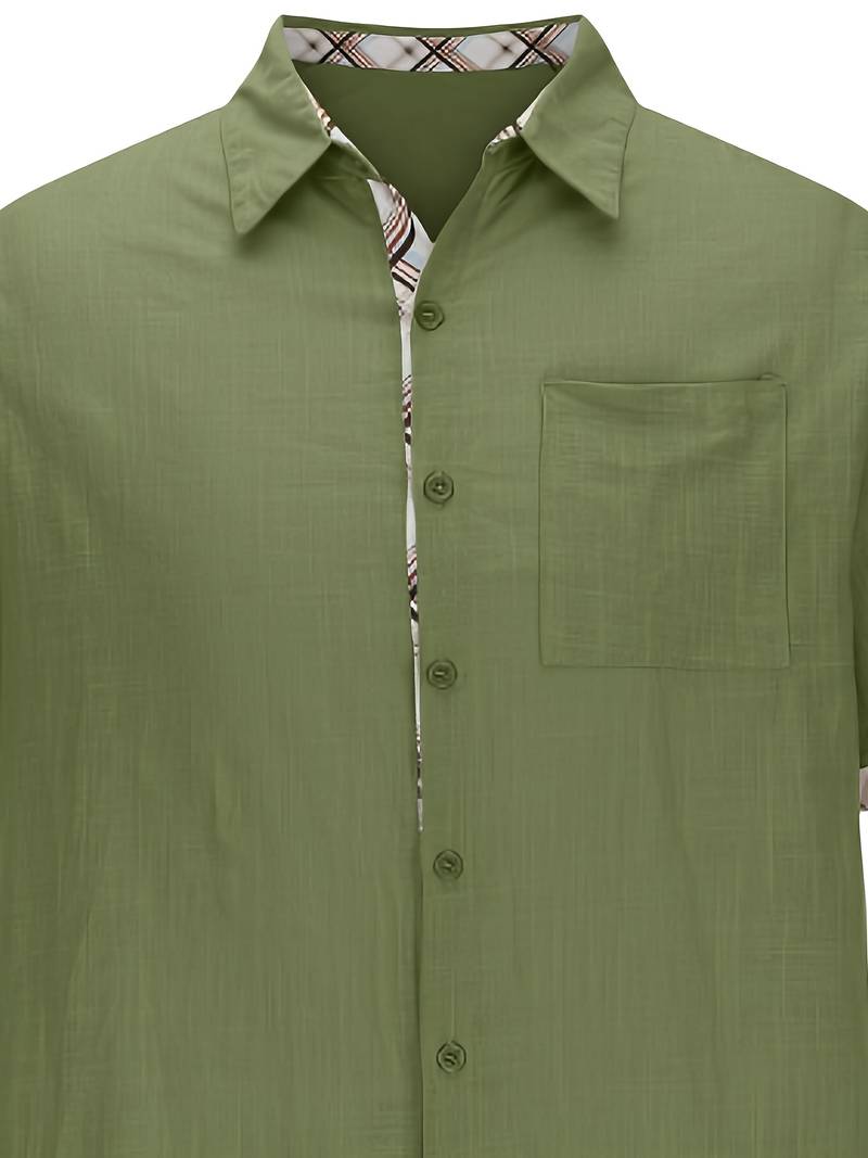 Michael - Stilvolles Trachtenhemd mit kariertem Grafikdruck