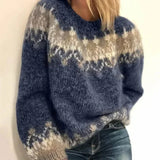 Annika | Gemütlicher Winter-Weihnachtspullover mit lockerem Schnitt – Blau