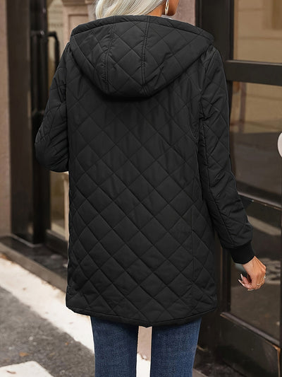 Stylische Warme Fleece Parka Winterjacke mit Kapuze für Damen | Ideal für den Winter