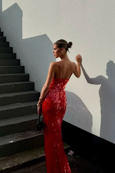 Damen Maxikleid Mit Pailletten Und V Ausschnitt Für Hochzeitsgäste