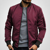 Thomas | Klassische Herren-Bomberjacke Mit Leichtem Übergangskomfort – Bordeauxrot