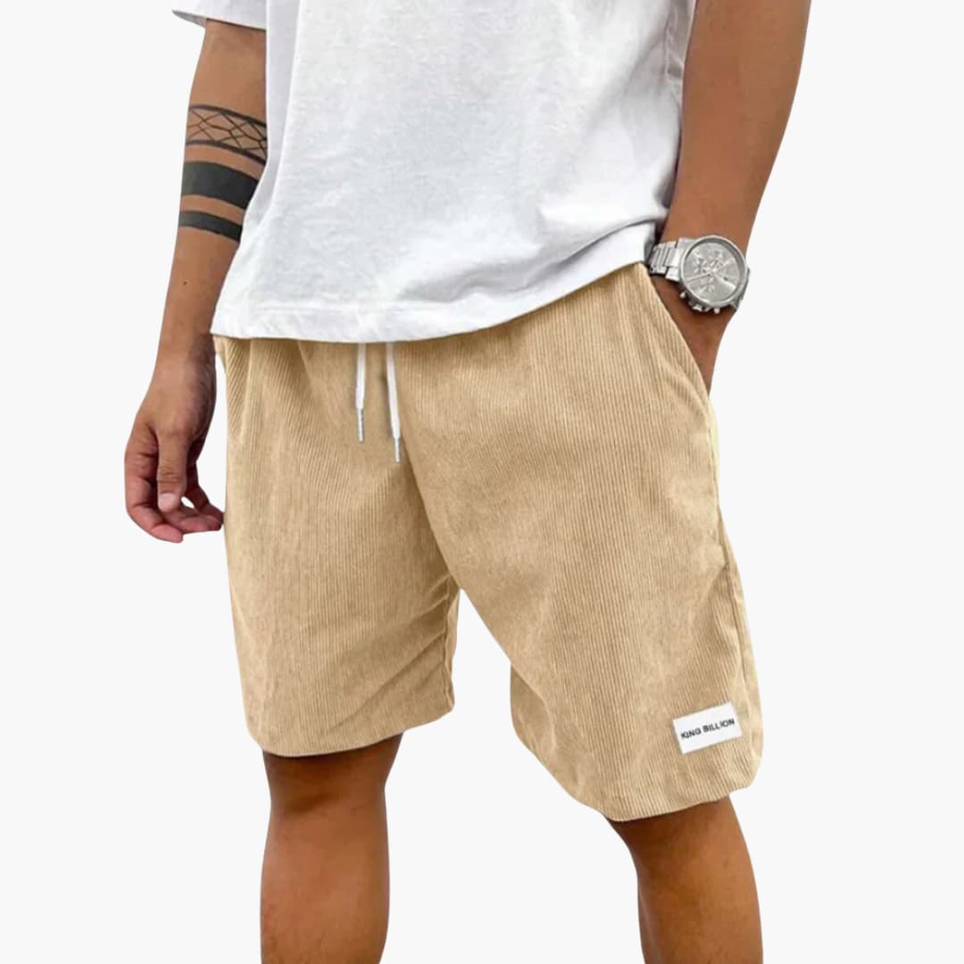 Herren Sommer Shorts mit Kordelzug und Cordstruktur