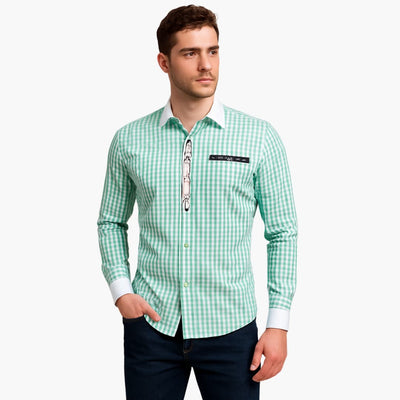 Kariertes Trachten hemd für Herren - Oktoberfest 2025