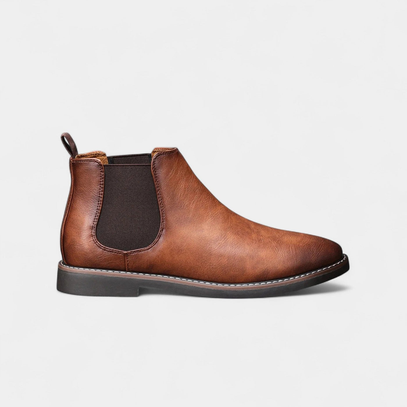 Herren-Chelsea-Boots aus Lederimitat mit Elastikeinsatz