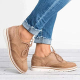 Damen Schnüroxfords – Orthopädische Schuhe mit Plateausohle – Khaki