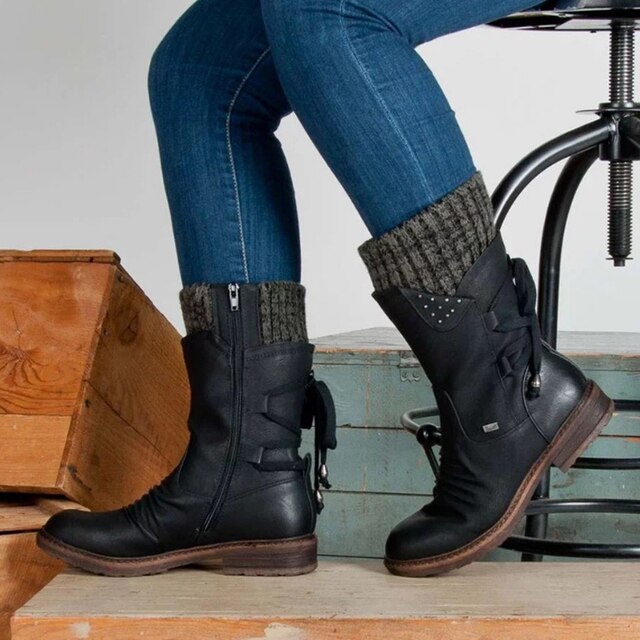 Stylische Vegane Leder Cowboy Schneeboots für Damen | Perfekt für legere Tage