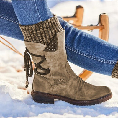 Stylische Vegane Leder Cowboy Schneeboots für Damen | Perfekt für legere Tage