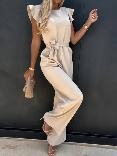 Nontokozo™ - Eleganter Jumpsuit mit Rüschen und Gürtel