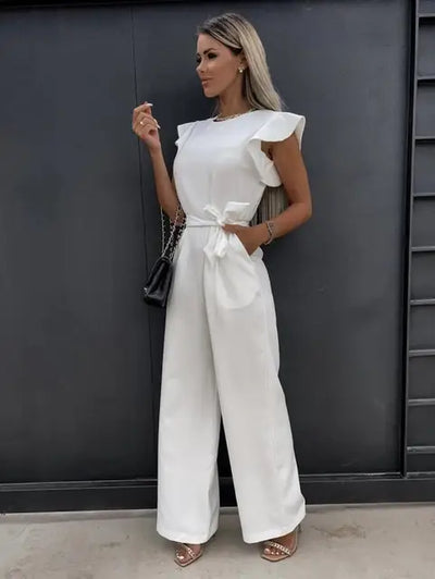 Nontokozo™ - Eleganter Jumpsuit mit Rüschen und Gürtel