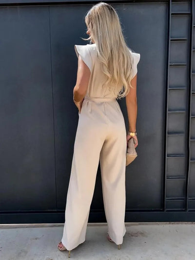 Nontokozo™ - Eleganter Jumpsuit mit Rüschen und Gürtel
