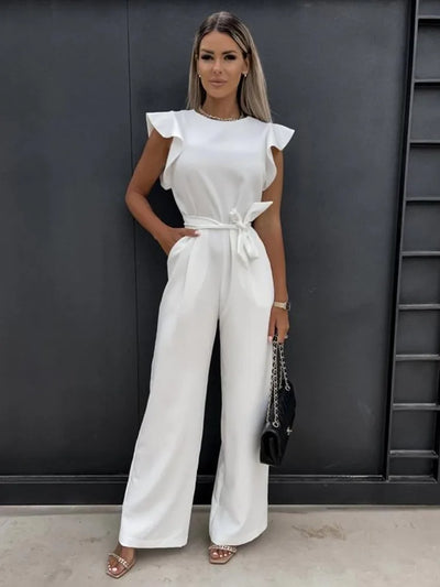 Nontokozo™ - Eleganter Jumpsuit mit Rüschen und Gürtel
