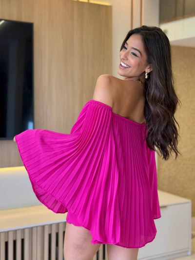 Frances Plissee Bandeau Shorts Set