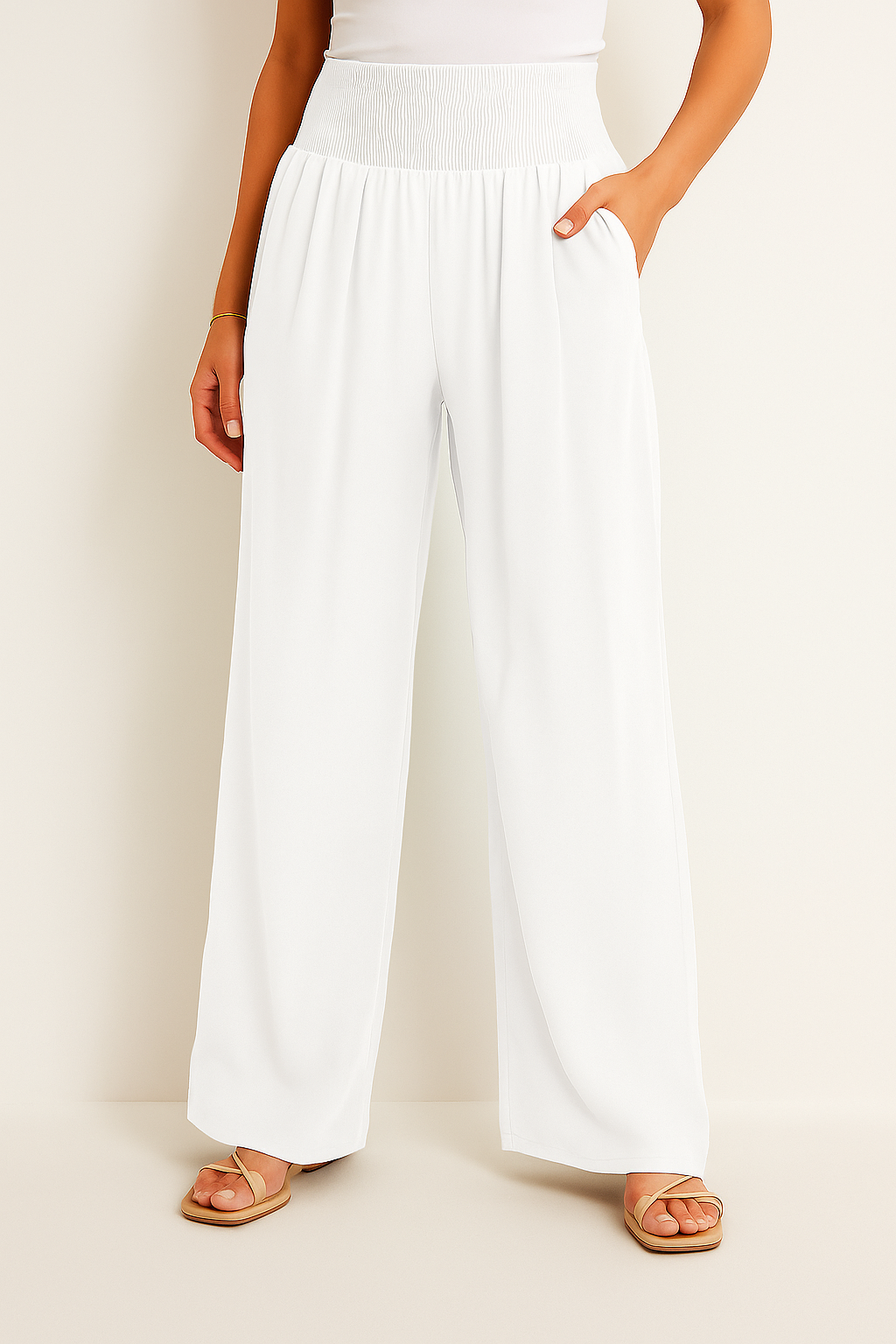 Weite Hose mit elastischem Bund