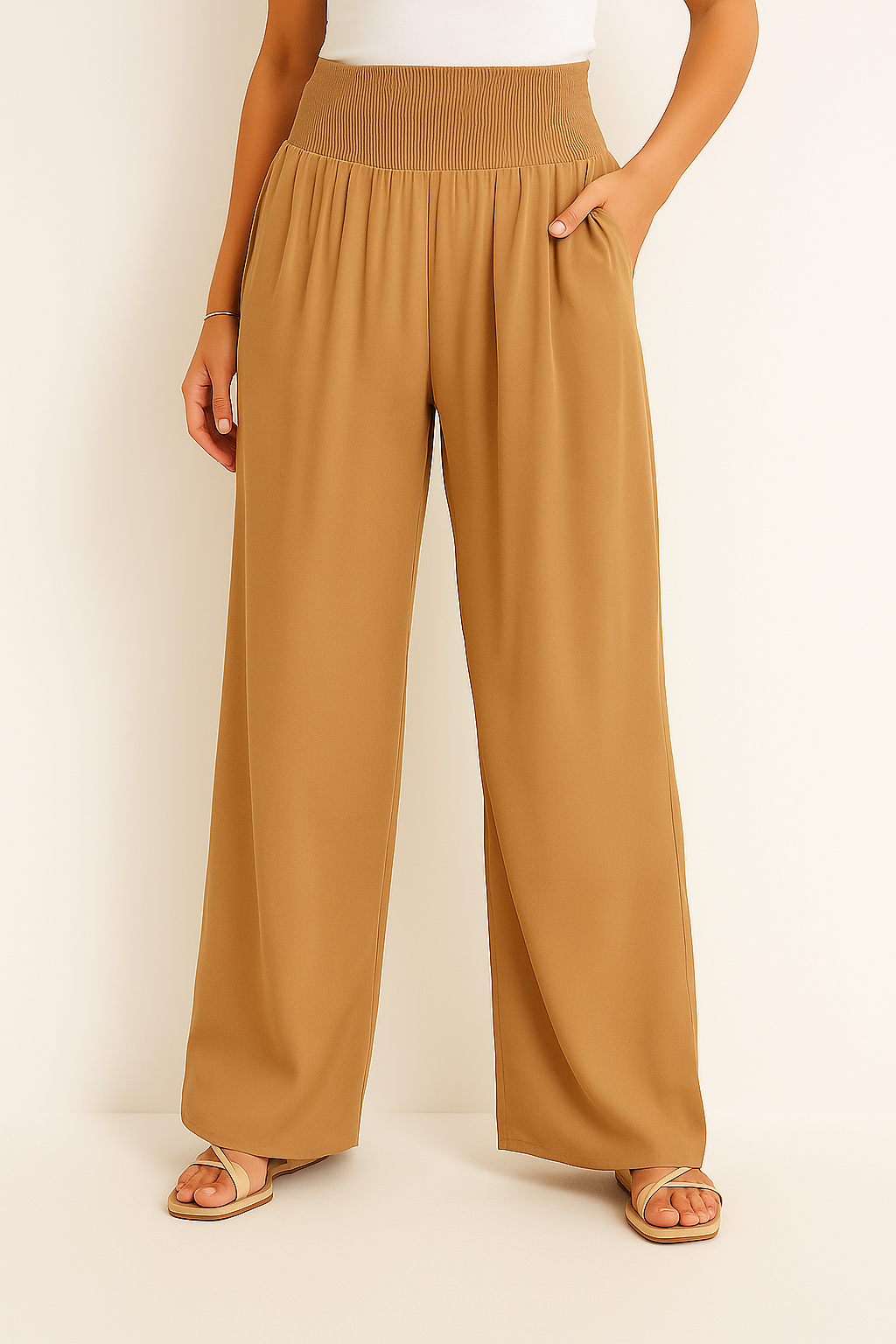 Weite Hose mit elastischem Bund