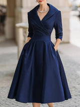 Reece – Elegantes Damen Vintage-Kleid – Blau
