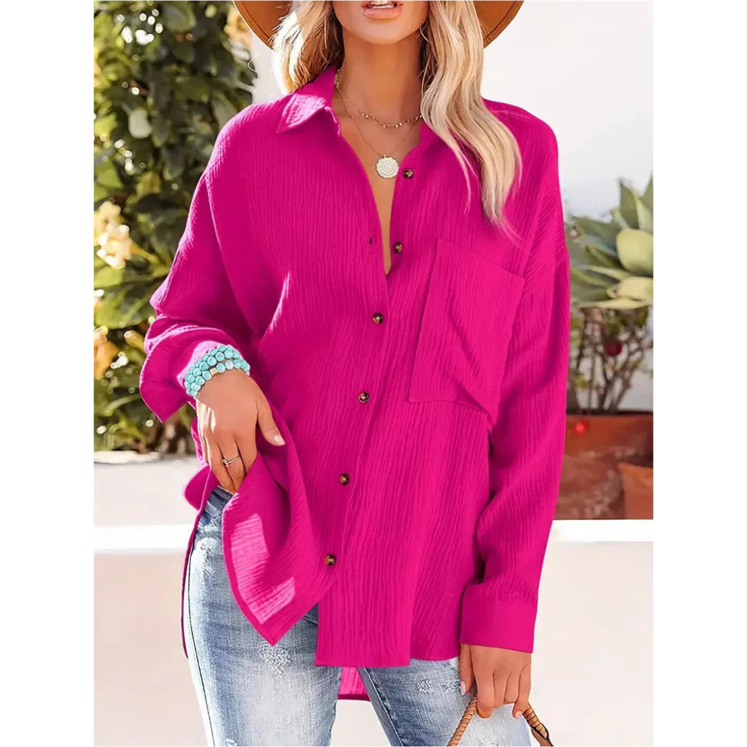 Langärmliges Freizeithemd Für Damen | Button Down