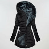 Evelyn | Warmer Winterisolierung wasserdichte Jacke – Schwarz